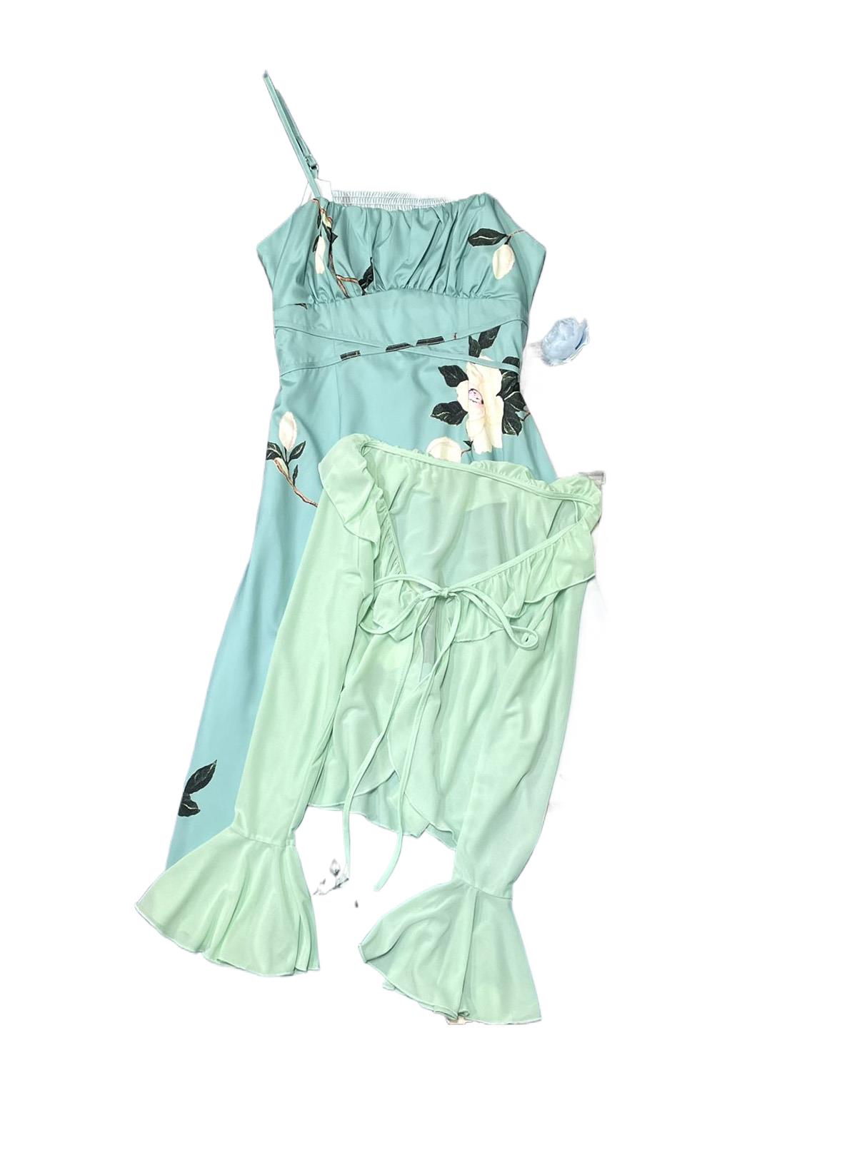 2023 Women's Clothing Summer New Sun Shirt with Suspenders Floral Skirt Suit 0820