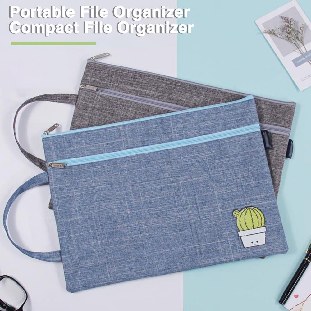 Soft Texture File Folder File Holder Multi-layer Cartoon A4 Document Holder with Smooth Zipper for Business School Records