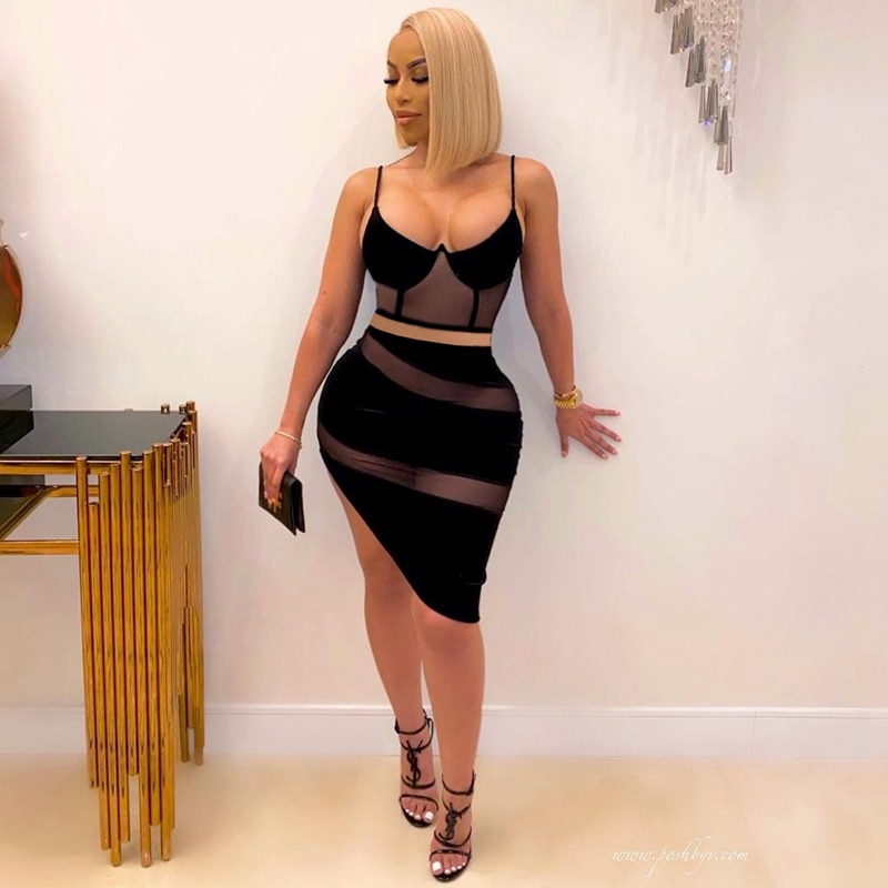 Two Piece Set Women Fall Sexy V-Neck Strap Mesh Crop Top Skirt Sets Y2k Clothes Nightclub Festival Outfit Streetwear Wholesale
