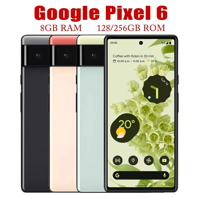 Original Unlocked Google Pixel 6 5G Smartphone 6.4" 8GB RAM 128/256GB ROM Mobile NFC Octa Core Google Tensor Cell Phone WiF
