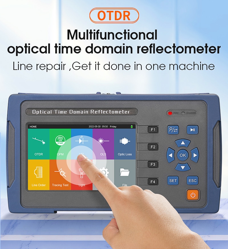 COMPTYCO-Mini OTDR Touch Screen Fiber Reflectometer, AUA600U/A, 1310/1550nm, 24/22dB, OLS OPM + VFL 60km