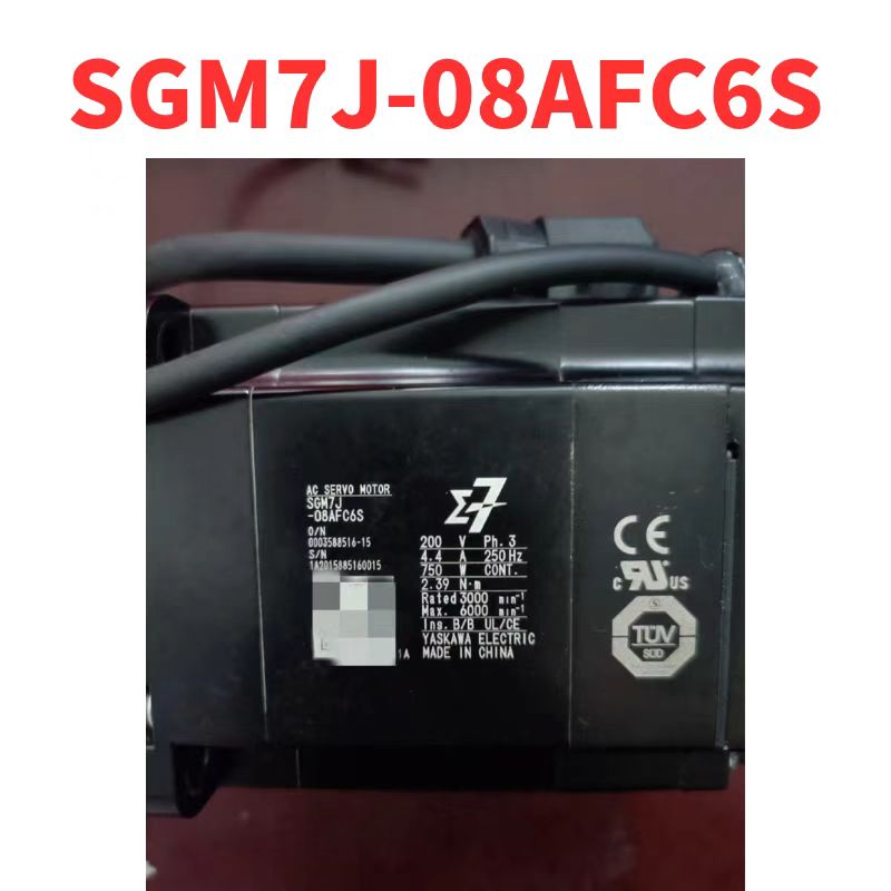 Used SGM7J-08AFC6S AC Servo motor, tested ok