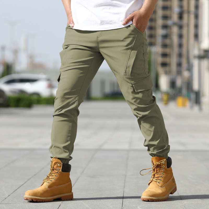 Man Military Tactical Cargo Pants Safari Work Long Trousers Multi-pocket Hiking Sprots Outdoor