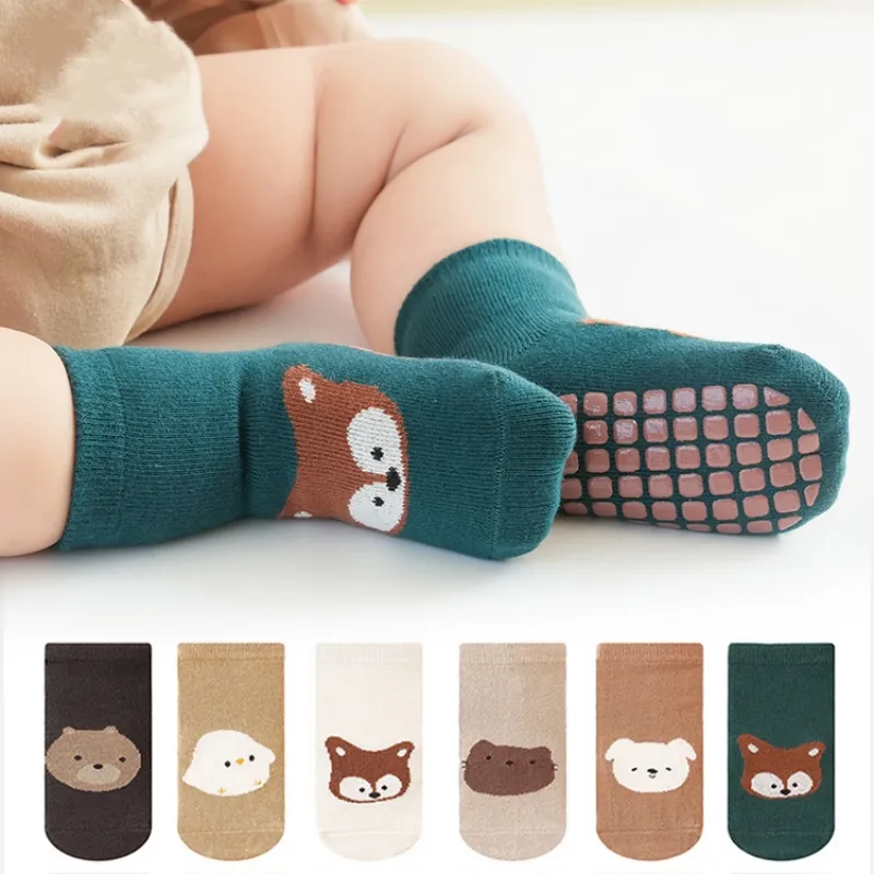 Autumn Winter Sock Baby Boys Girls Anti-Slip Floor Socks Infant Kids Trampoline Shoes Children School Sports Mid Calf Long Socks