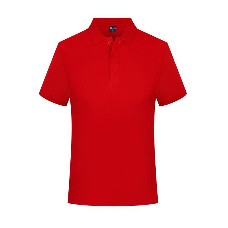 Cool Silk Cotton Short-Sleeved Lapel Polo Shirt Men's and Women's Simple and Generous Business Style to Enhance Corpor