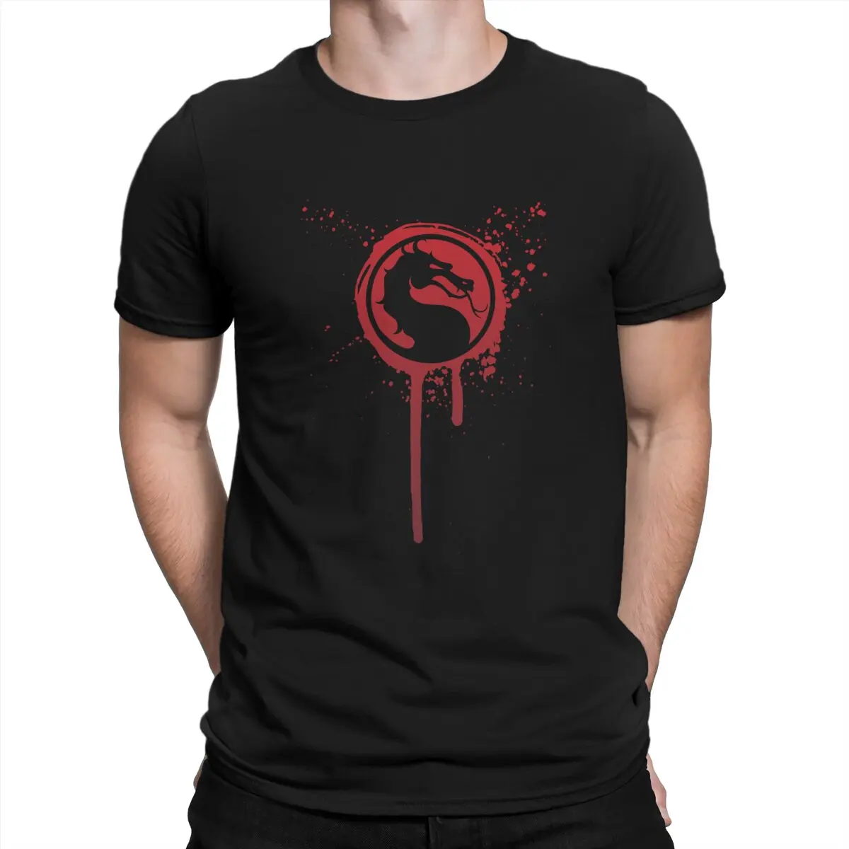 Splatter Hip Hop TShirt Mortal Kombat Fighting Game Casual T Shirt Hot Sale Stuff For Men Women