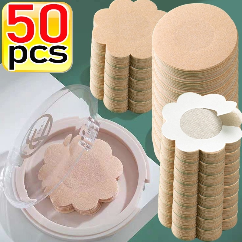 2-50Pcs Nipple Pasties Breast Lift Tape Women's Invisible Overlays on Bra Stickers Chest One-off Nipple Covers Pads Lingeri