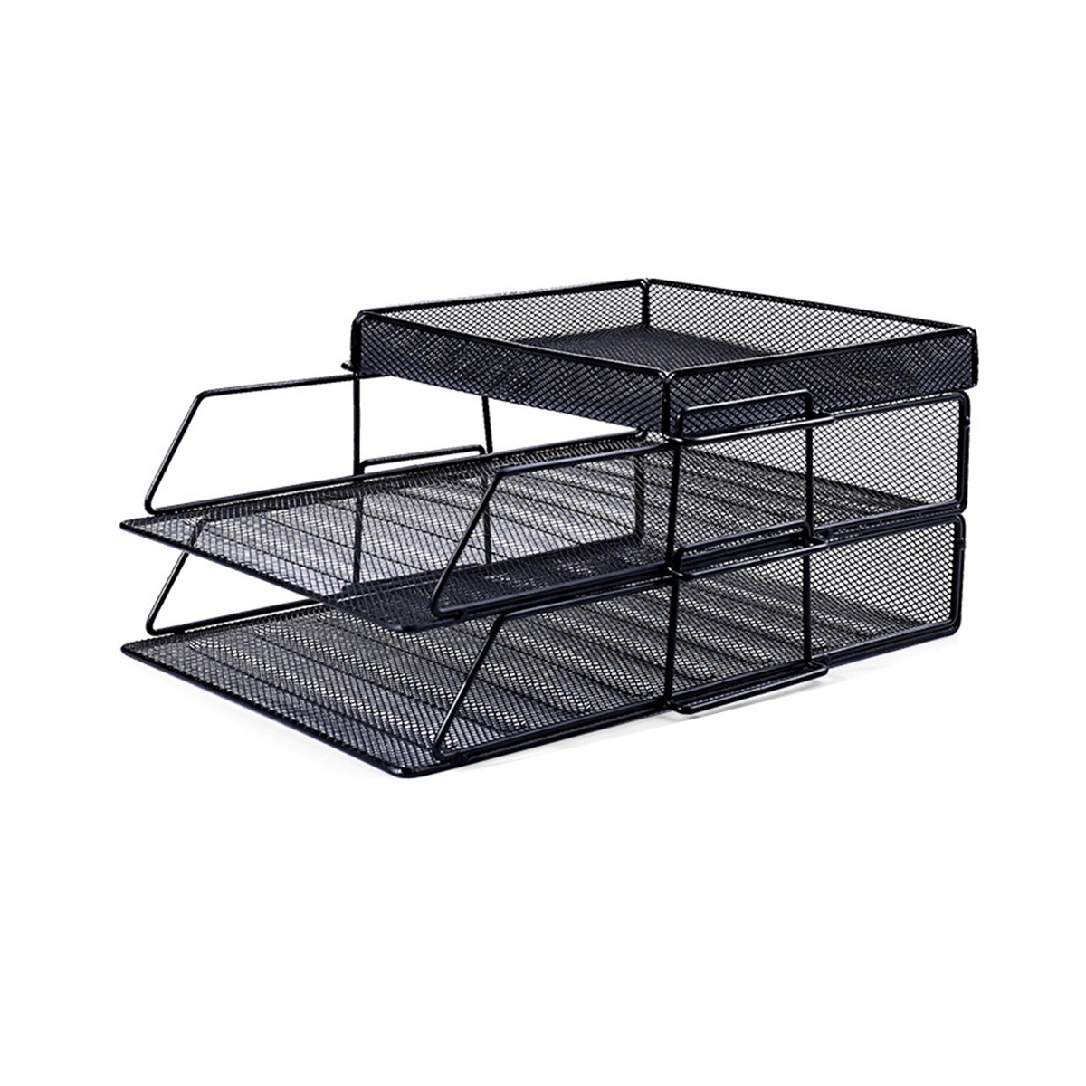 2+1 Document Tray, Document Storage File Rack, 2 Tiers, A4 Size Paper Storage,Letter, Tabletop Storage Rack