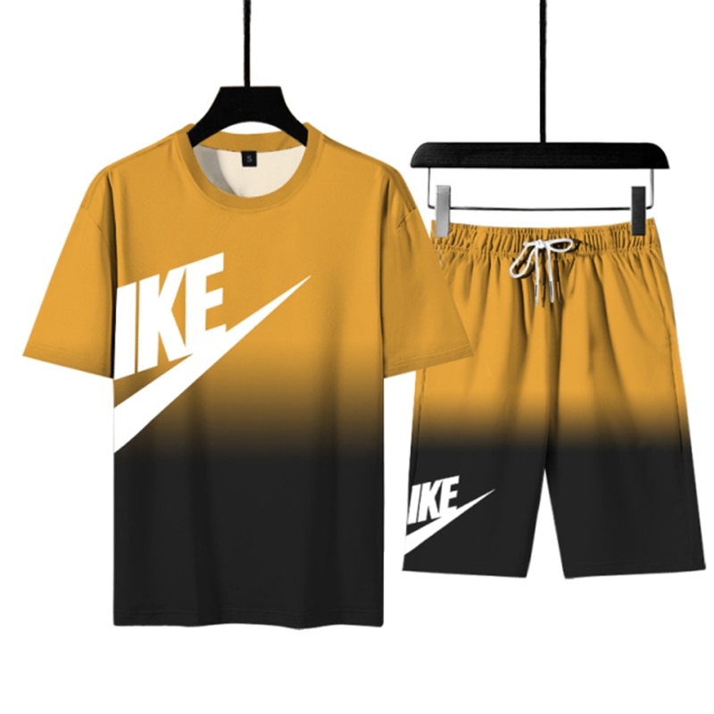 Beach Shorts Set Summer Men's Sportswear 2-piece Brand Casual T-shirt Fashion Printed Short Sleeved Men's Sportswear