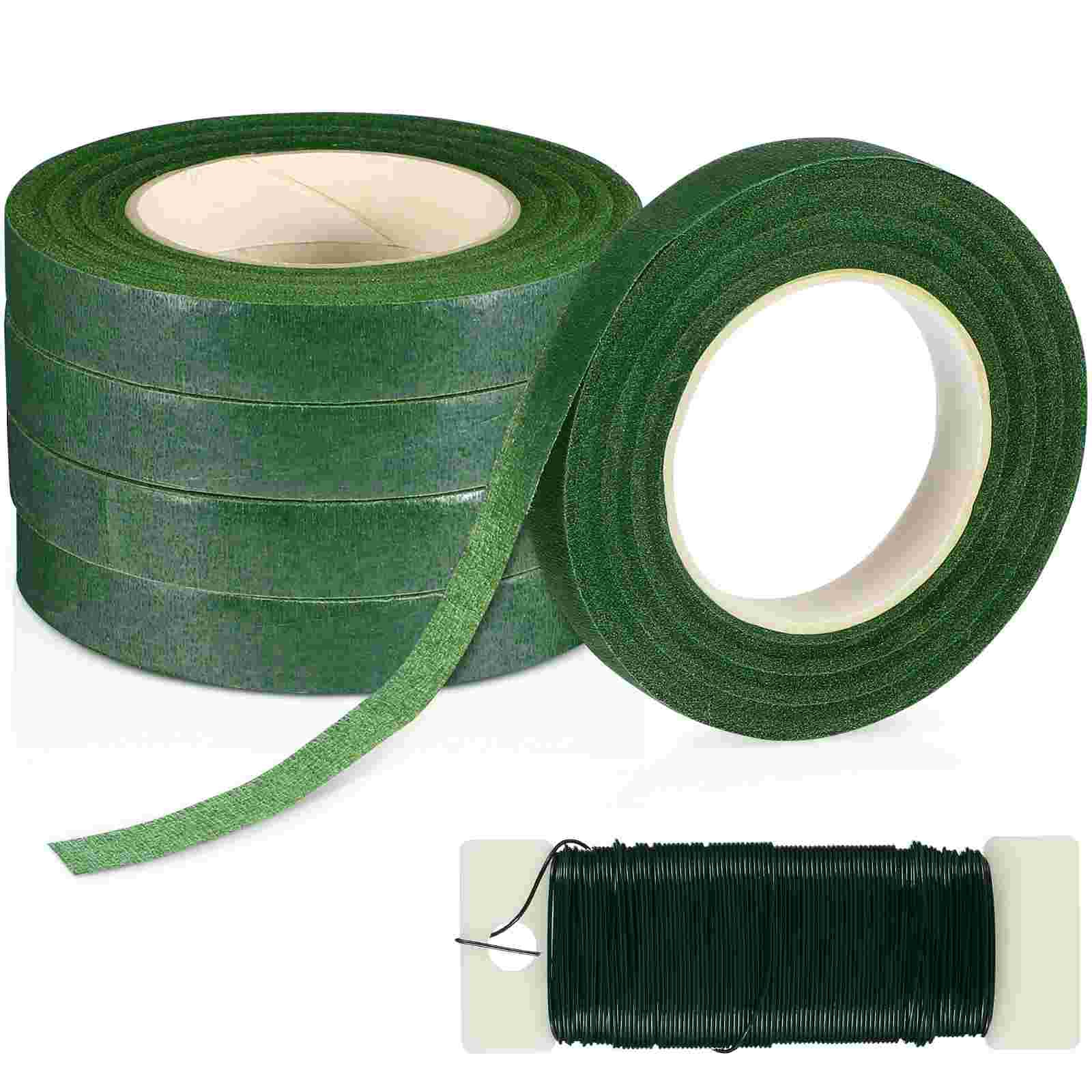 Floral Tool Set Florist Tapes Garland Dark Green Suit Metallic Line Wreath Making Kit Crafts