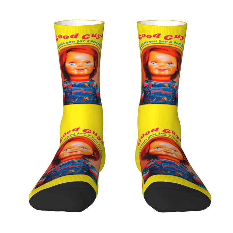 Harajuku Good Guys Chucky Socks Men Women Warm 3D Printed Child's Play Doll Sports Basketball Socks