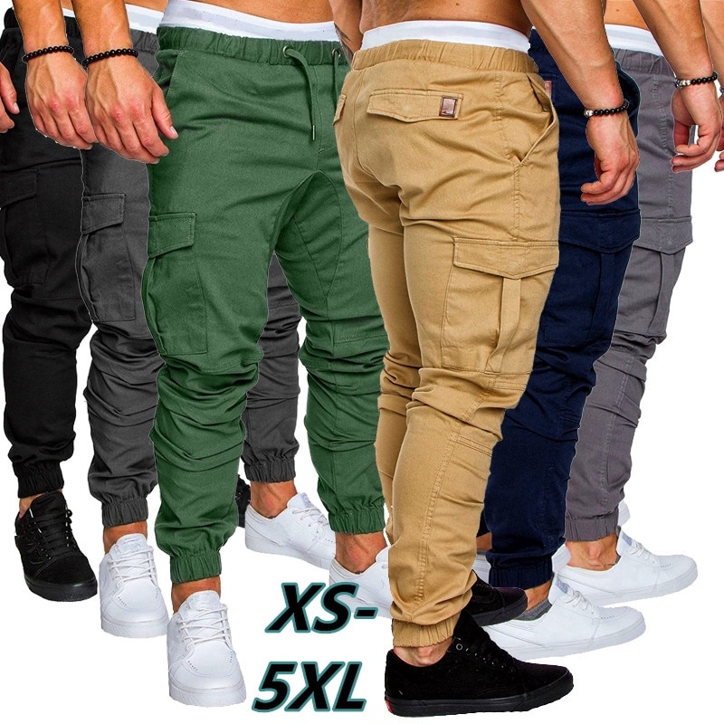 2024 Men's Casual Versatile Cargo Joggers Stylish Sweatpants for Spring/autumn Slim Fit Sportswear Trousers Custom Wholesal