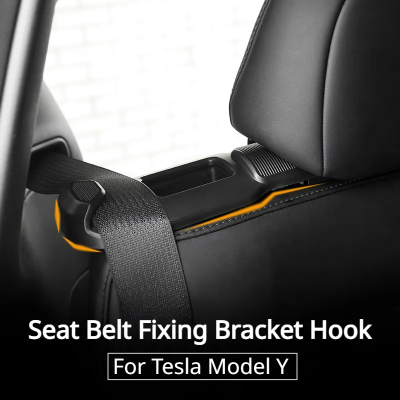 Seat Belt Fixing Bracket for Tesla Model Y Rear Seat Belt Fixation Limiter Trunk Hooks Storage Modely Autos Accesorios 2018-2023