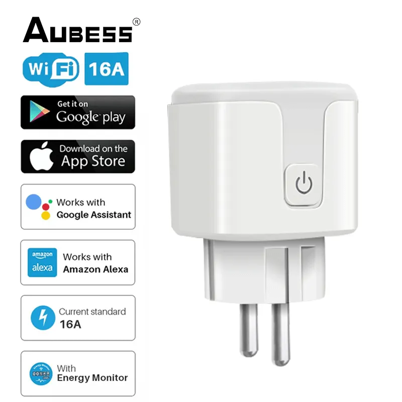 Wifi Plug Tuya Electricity Statistics Power Monitoring Voice Control Overcharge Protection Voice Control Via Alexa Google Home