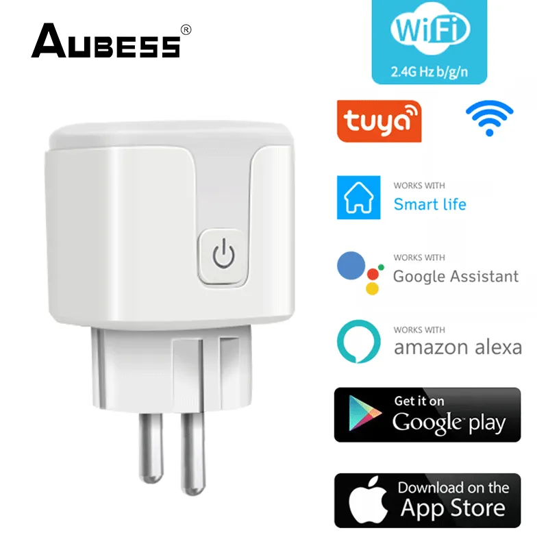 Eu Plug Tuya Voice Control Overcharge Protection Power Monitoring Electricity Statistics Voice Control Via Alexa Google Home 16a