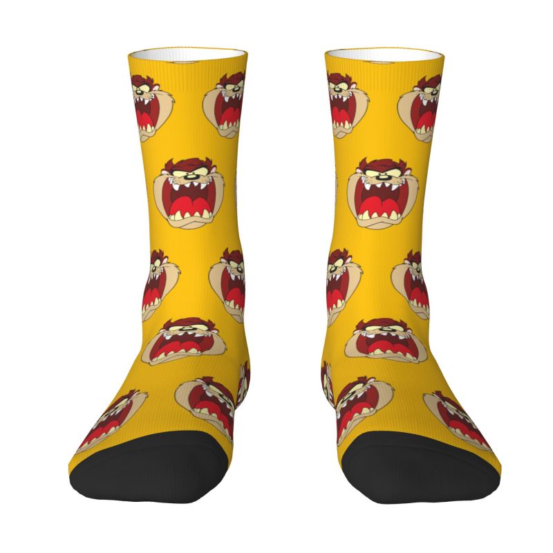 Cool Men's Tasmanian Devil Dress Socks Unisex Warm Comfortable 3D Printing Taz Cartoon Anime Crew Socks