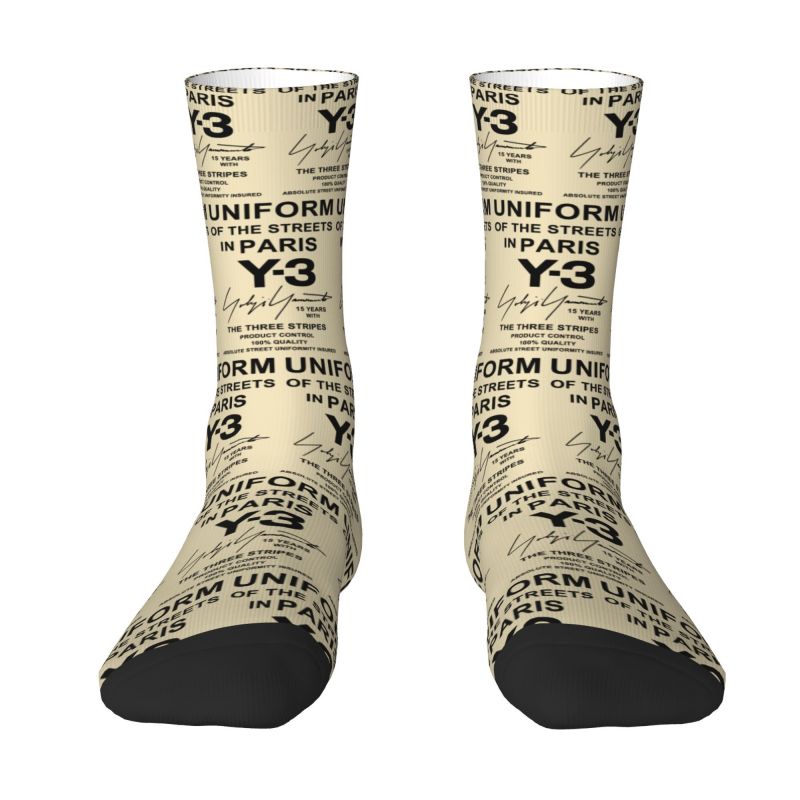 Yohji Yamamoto Men Women Crew Socks Unisex Kawaii Spring Summer Autumn Winter Dress Socks