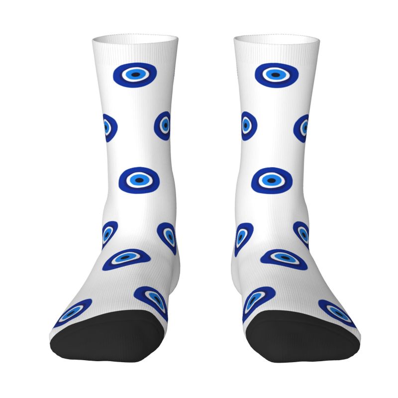 Fashion Men's Greek Turkish Evil Eye Dress Socks Unisex Comfortable Warm 3D Printing Mediterranean Style Crew Socks