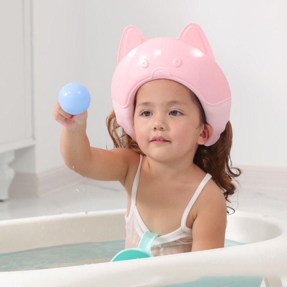Adjustable Baby Shampoo Cap Cute Silicone Eye Protection Kids Bath Visor Waterproof Childrens Shower Hat Boys Girls