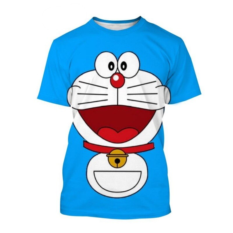 New cartoon character Mo Doraemon pattern 3D printing Doraemon T-shirt casual shirt hip-hop round neck top