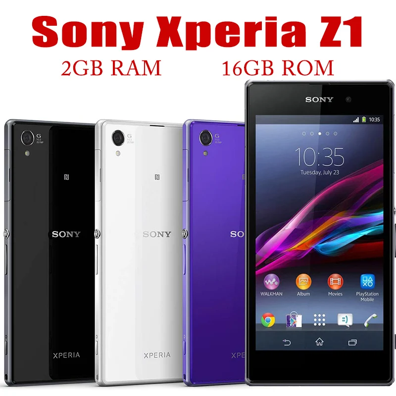 Sony Xperia Z1 L39H C6903 Smartphone 4G Android Quad-Core 2GB RAM 16GB ROM Original Unlocked 5.0" Touch Mobile WIFI Cell Ph