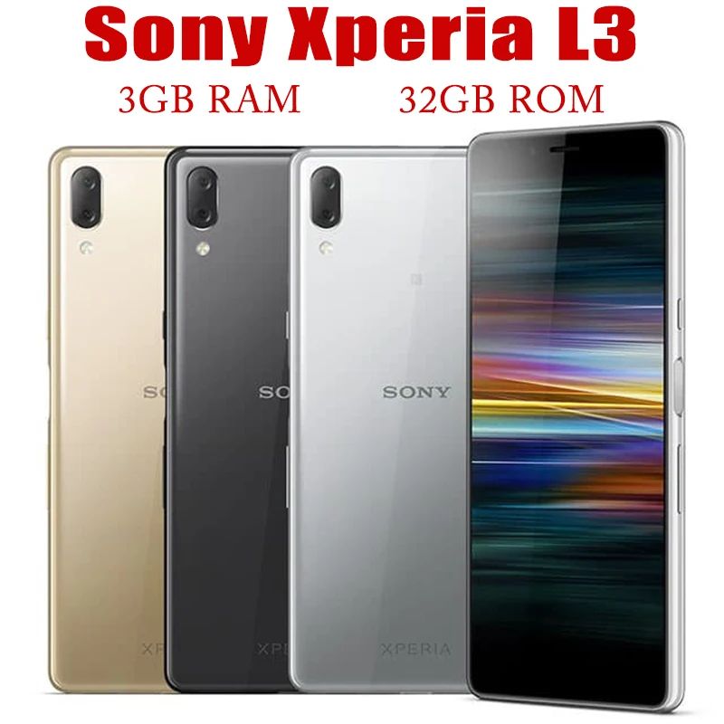 Sony Xperia L3 L3312 4G LTE Mobile 5.7" 3GB RAM 32GB ROM Original Unlocked 13MP&2MP Android Smartphone Fingerprint Cell