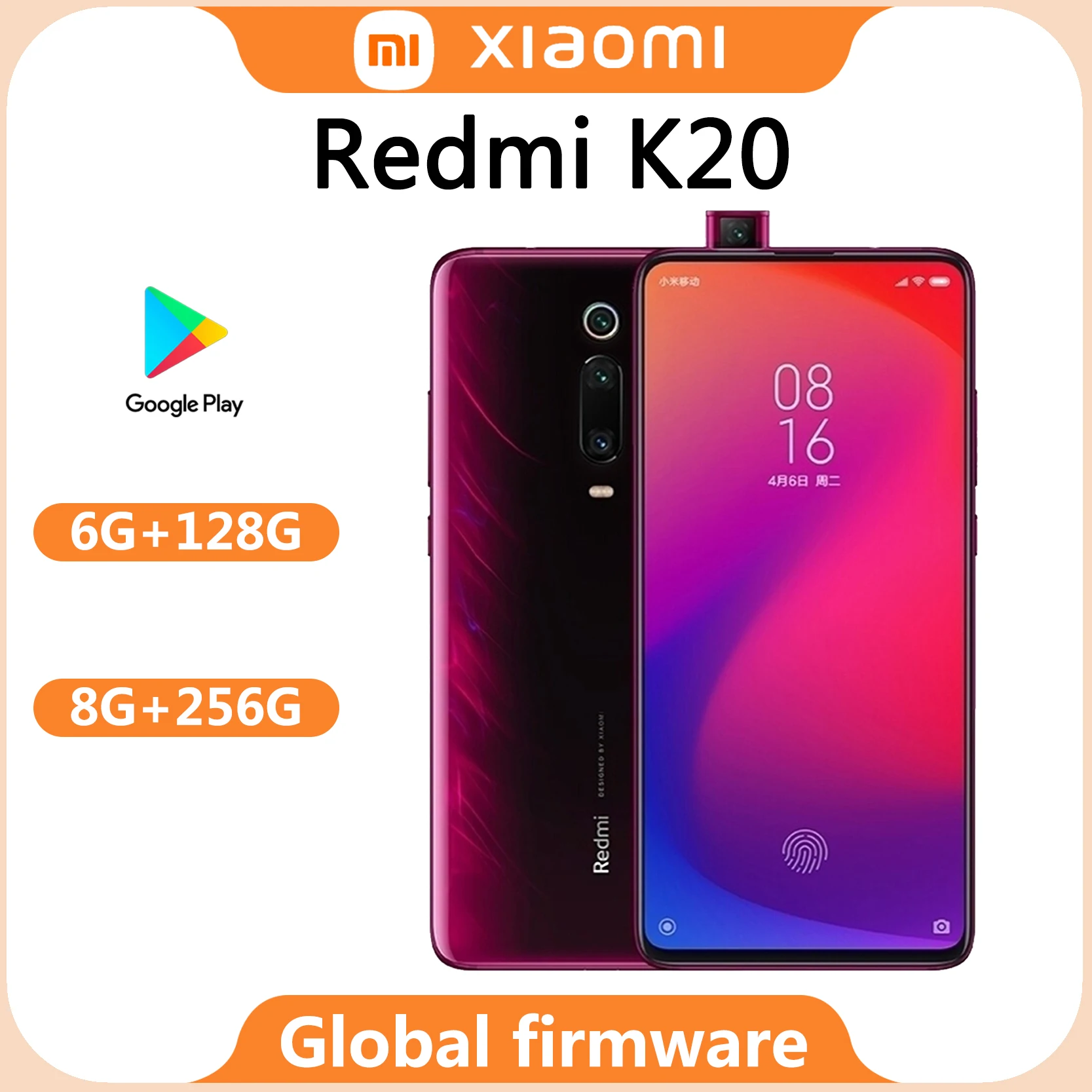Global rom Original Xiaomi Redmi K20 Smartphone Cellphone Android Snapdragon 6GB+128GB 8GB+256GB used phone