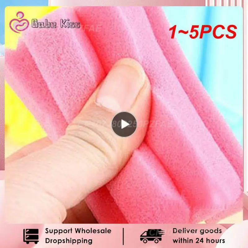 1~5PCS Handy Feeding Cup Infant Nipple Cleaner Sponge Baby Bottle Brush Cleaning Tool Random Color