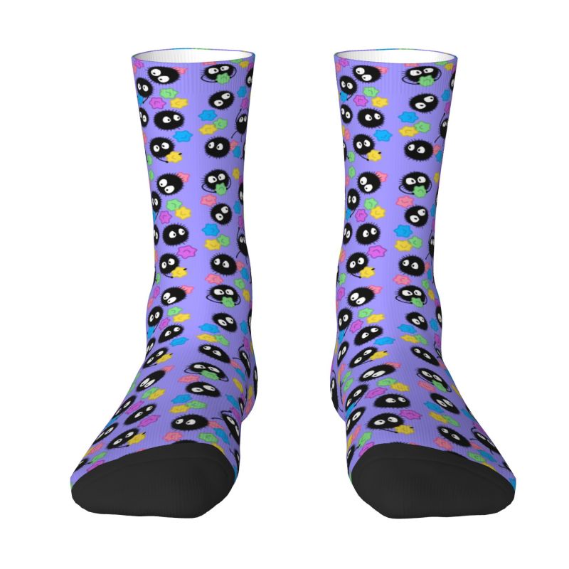 Fashion Spirited Away Soot Sprites Socks Men Women Warm 3D Printed Hayao Miyazaki Anime Basketball Sports Socks