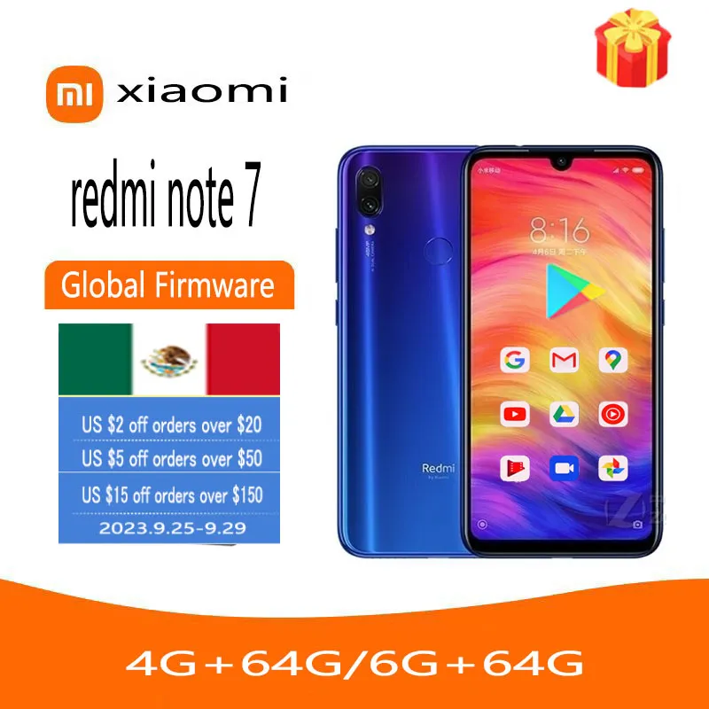 Xiaomi Redmi Note 7 6G 64G Cell Phone Cellphone Original Smartphone
