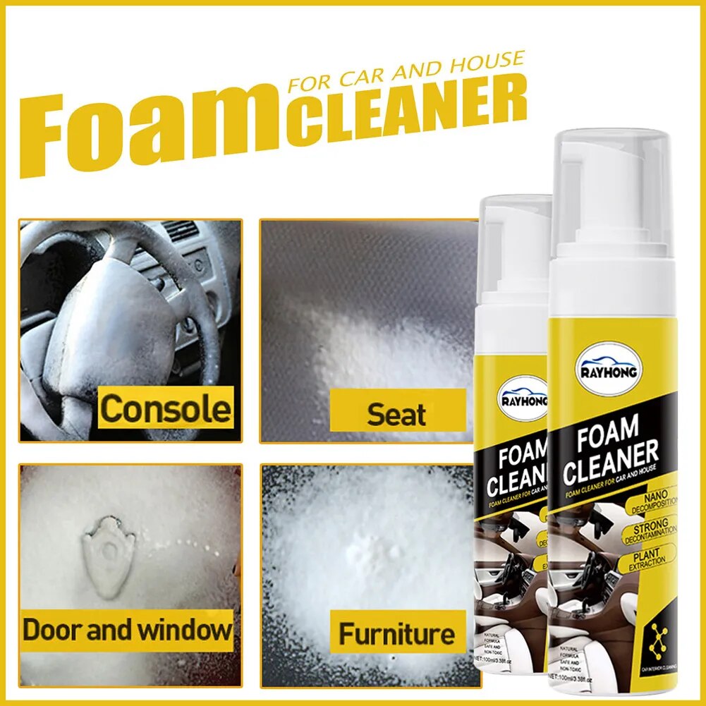 1Pc/2Pcs 100ml Multi-Purpose Foam Cleaner Rust Remover Multifunctional Cleaning For Car Seat Interior Auto Accessories Car Wash