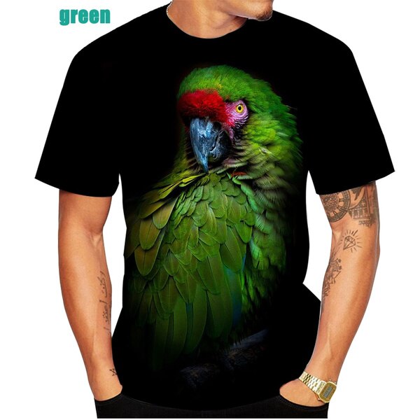2023 NeyFashion men and women tshirt 3D Parrot Animal Patterned Print t shirt Novelty Stylish Parrot Print tshirt