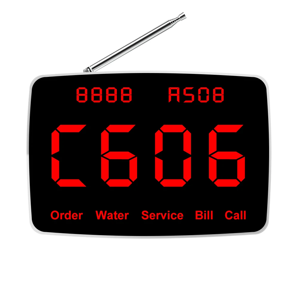 JINGLE BELLS CTM368 Display Monitor Receiver for Restaurant, Hotel, Clinic,Work with Table Call Button, Wireless Calling System