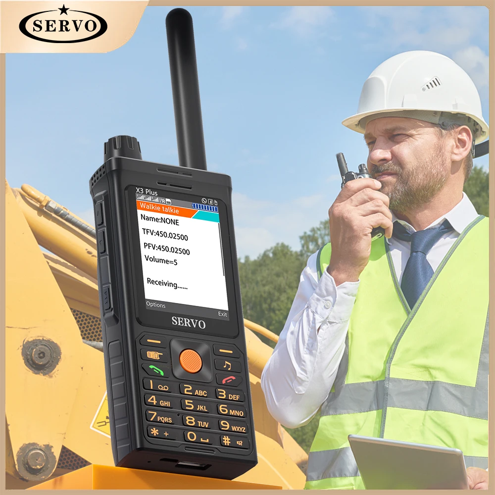 SERVO X3 Plus Walkie Talkie Phone 3 SIM Cards UHF Long Range Two Way Radio Mobile Phones Power Bank Speed Dial Auto Record Call