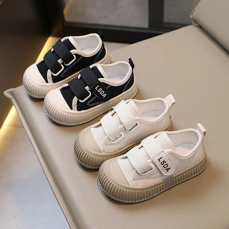 Kids Shoes Solid Color Girls Canvas Shoes Children Sneakers Boys Soft Sole Breathable Student Flats Korean Toddler Casual Shoes