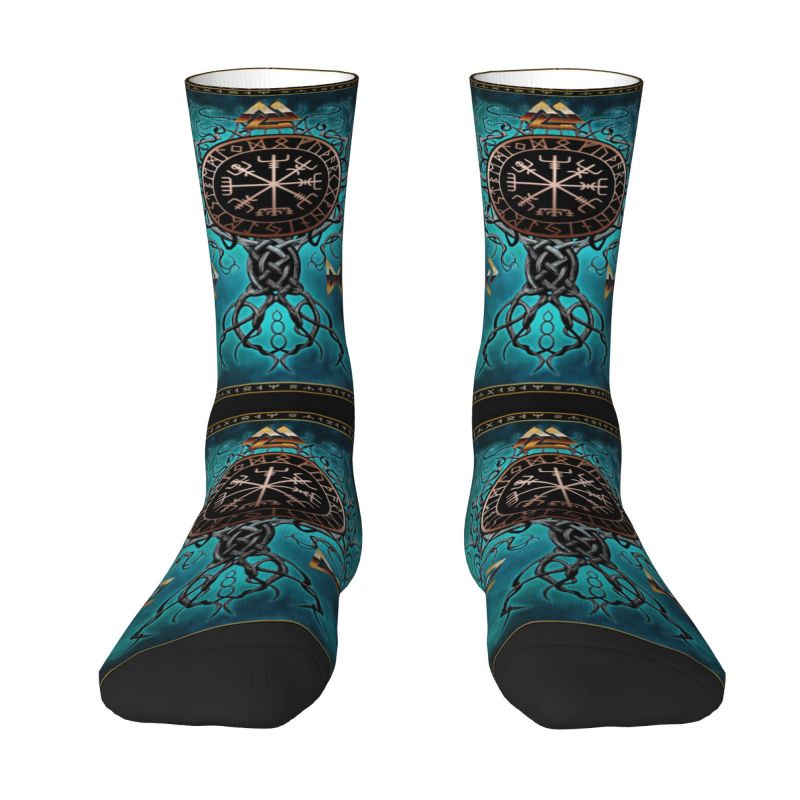 Viking Yggdrasil Tree Of Life Dress Socks Men's Women's Warm Fashion Vikings Valhalla Vegvisir Crew Socks