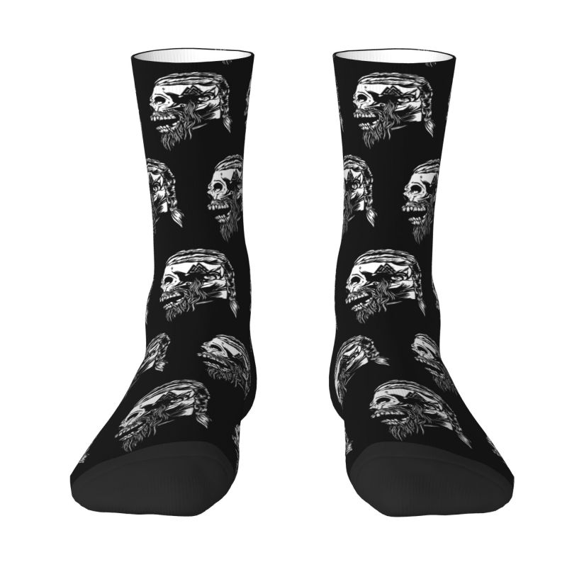 Viking Warrior Skull Dress Socks Men Women Warm Fashion Novelty Crew Socks