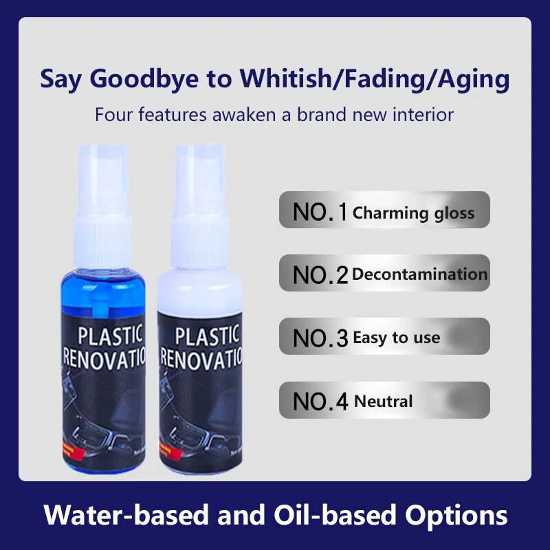30ml Car Interior Exterior Plastic Parts Retreading Decontamination Polish Wax Scratch Repair Leather Refurbish Retreading Agent