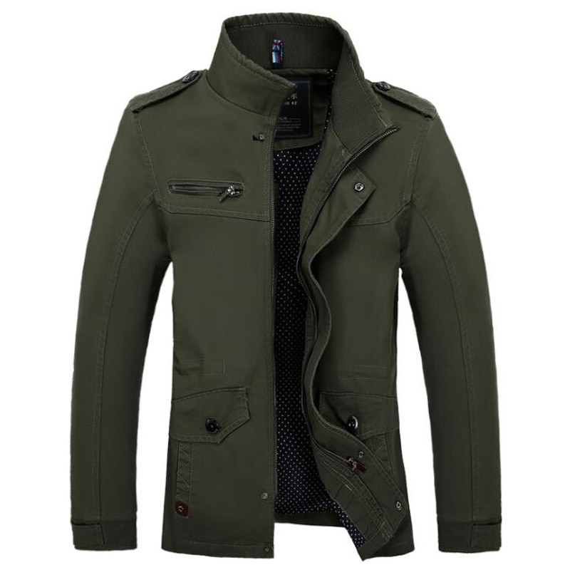 Men Army Military Jacket Male Washing 100% cotton leisure jacket Mens Autumn Winter Casual Coats Plus siz 4XL Jaqueta Masculina