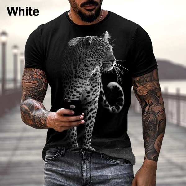 2023 Hot Sale Leopard 3d Print men summer T-Shirt