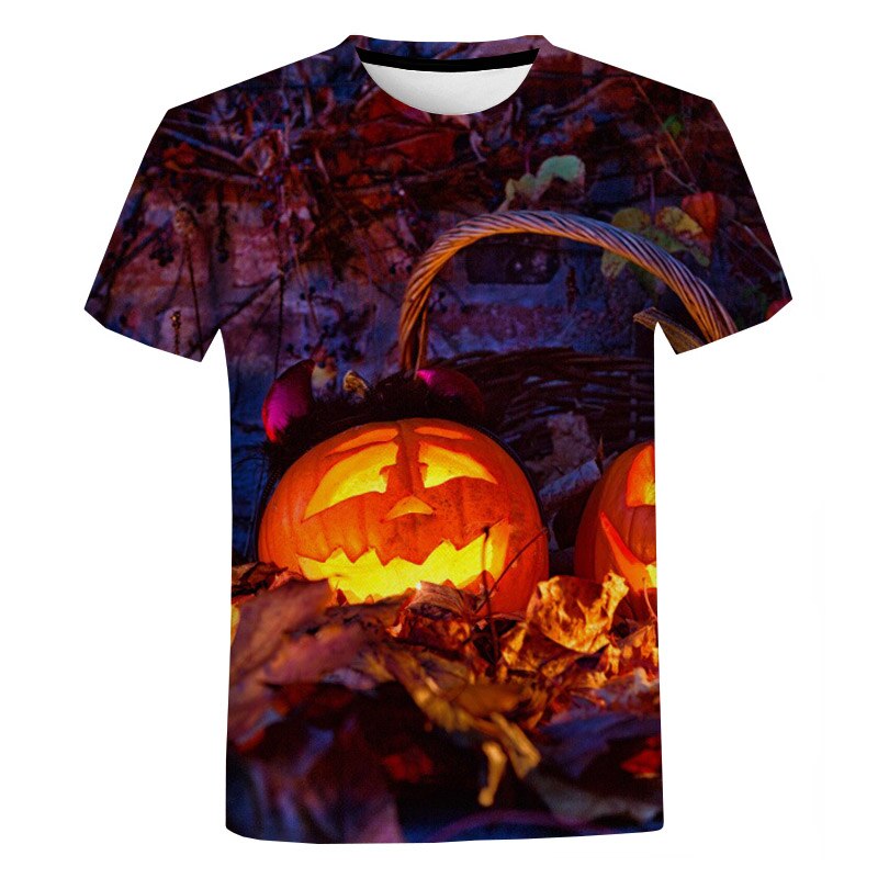 Halloween Pumpkin 3D Print Men T Shirts Fashion Casua Short Sleeve Horror Tees Harajuku Summer Oversized Breathable Tops T Shirt