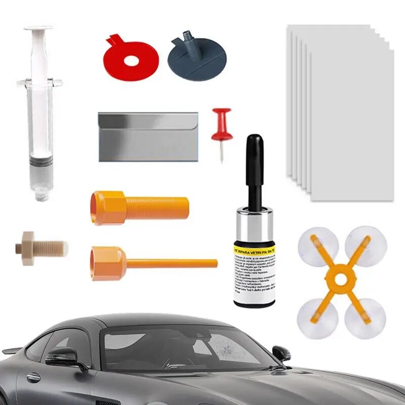 Car Windshield Repair Kit Auto Windshield Glass Repair Tools Multi-Purpose Glass Repair Supplies For Cars RVs SUVs And Trucks