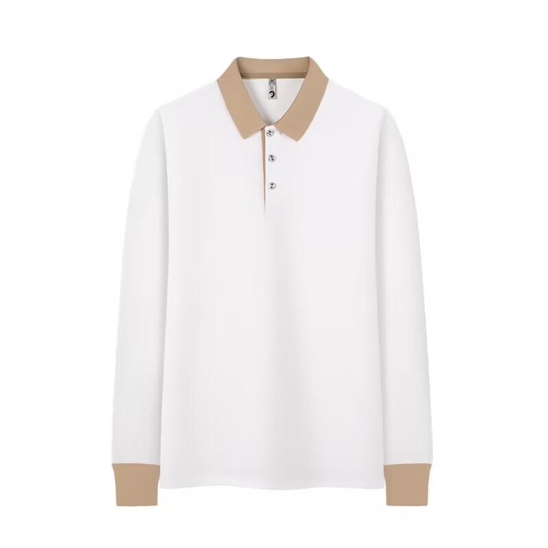 Men's Polo Shirt Solid Long sleeved Polo Shirt Men's New Spring and Autumn Leisure Social Business Polo Shirt