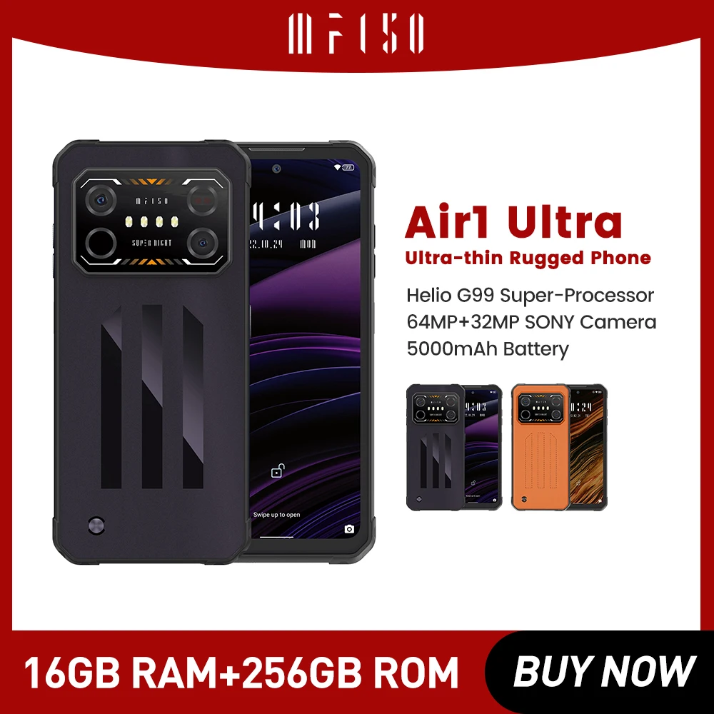 Rugged Machine IIIF150 Air1 Ultra 6.8"FHD 120Hz G99 64MP Camera 8GB+128GB 20MP Night Vision Thermometer 33W Ultra-thin Rugg