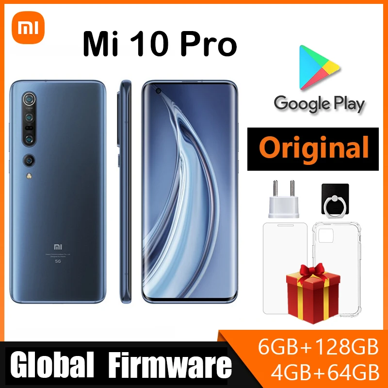 Xiaomi 10 Pro Smarphone Mi 5G Snapdragon 865 Cellphone 108 MP Camera 4500mAh Battery Android Phone Global Romused phone