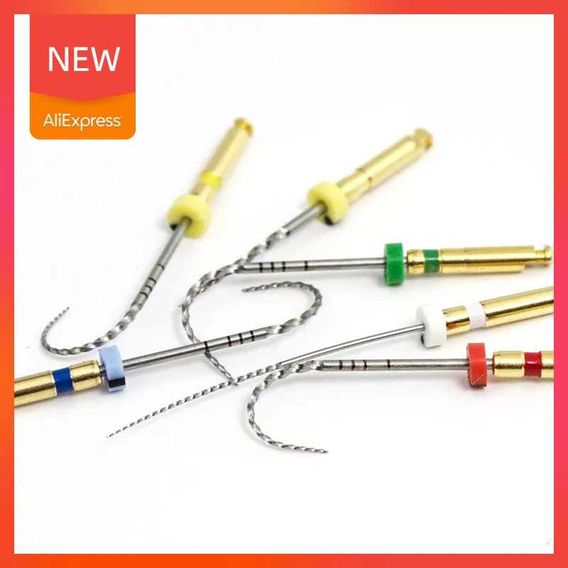 Dental File Root Canal Taper Endodontic File Gold Heat Activated Rotary File Flexible Dentist Materials