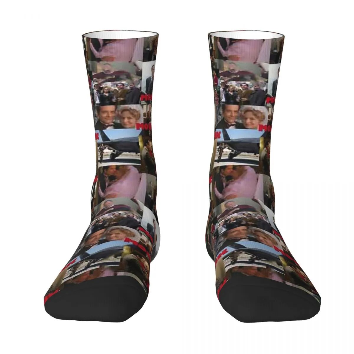 Monk Collage Socks Harajuku Sweat Absorbing Stockings All Season Long Socks Accessories for Man's Woman's Birthday Pre