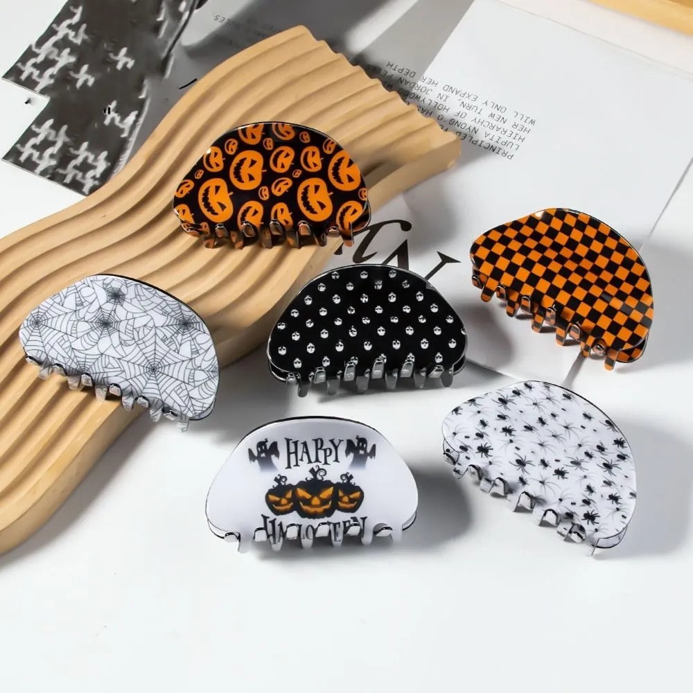 Spider Halloween Hair Claw Hair Styling Accessories Pumpkin Anti-slip Headwear Geometry Gift