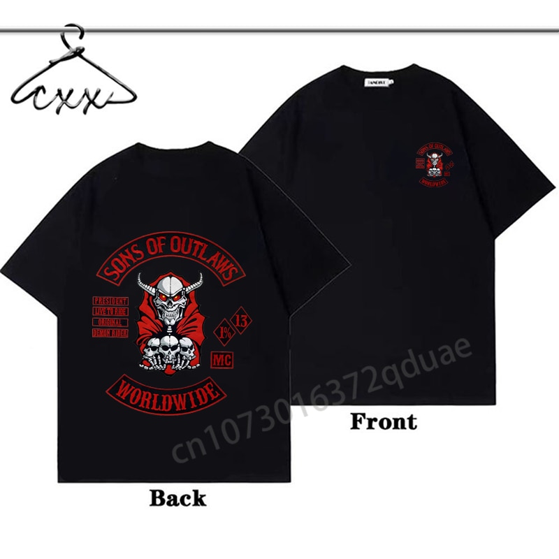 Fashion Trend Skull Printed T-shirt For Men Harajuku Short-Sleeved Black Tops T Shirts Casual Streetwear Men's Clothing Uni