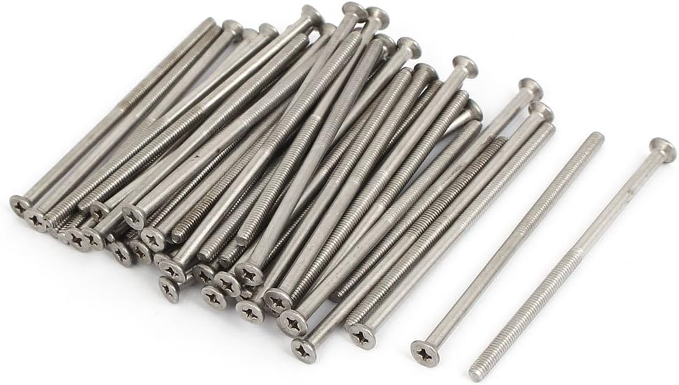 Kidisoii M4x80mm Countersunk Flat Head Phillips Screw Bolts 50pcs